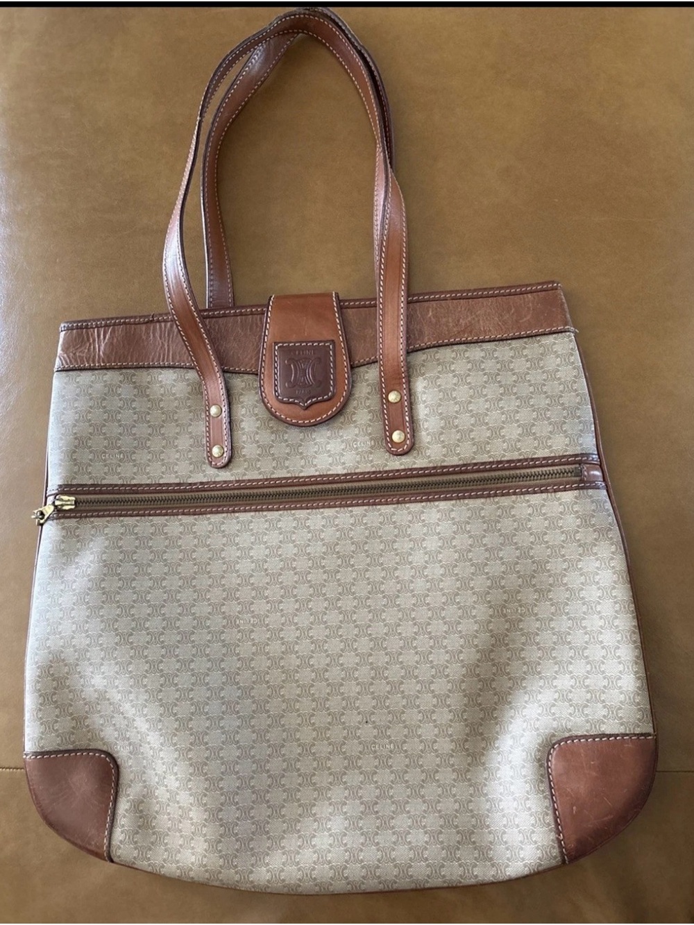 Celine vintage Handbag Shopper Bag 2006 Leather And PVC Rare Beautiful
